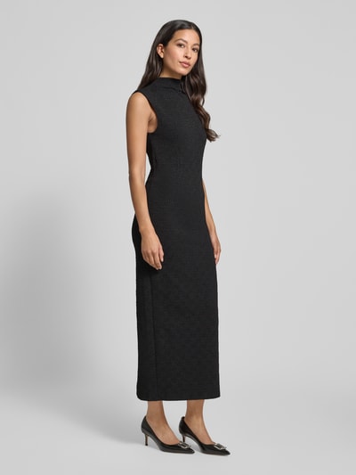 HUGO Figurbetontes Midikleid mit Schimmernd-Optik Modell 'NAIRED' Black 1