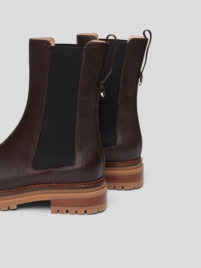 Sergio Rossi Chelsea Boots aus Leder Dunkelbraun 3