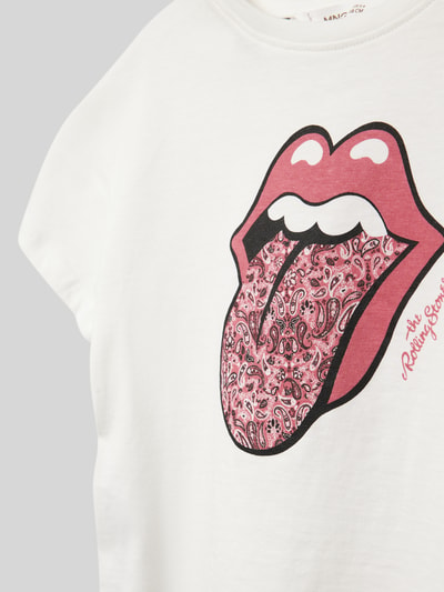 Mango T-Shirt mit Motiv-Print Modell 'lengua' Weiss 2