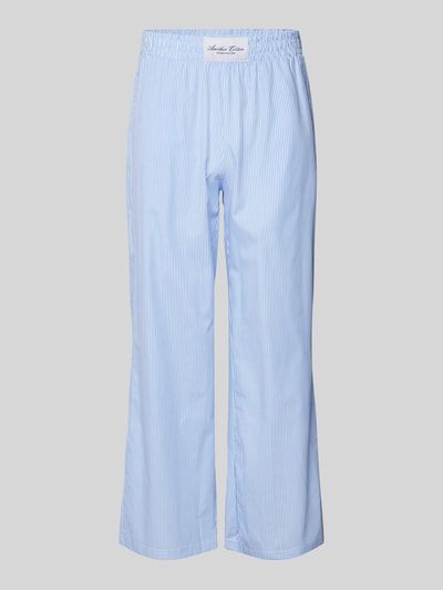 ANOTHER COTTON LAB Straight Leg Pyjama-Hose mit Label-Patch Blau 1