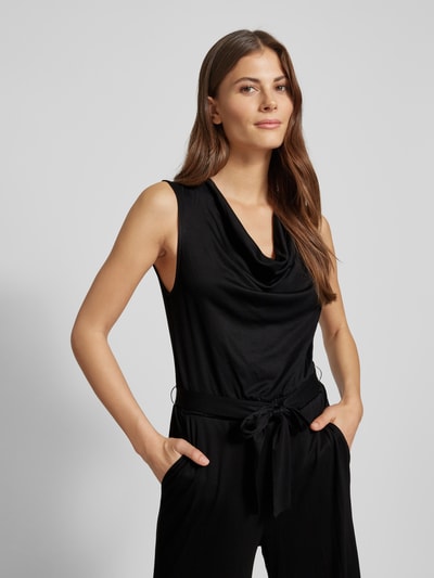 comma Jumpsuit mit Wasserfall-Ausschnitt Black 3