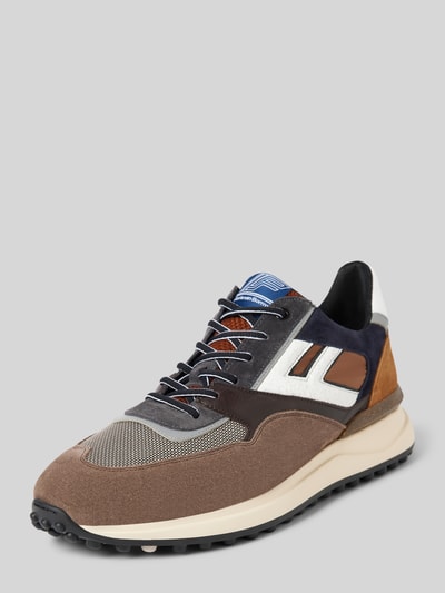 Floris Van Bommel Ledersneaker mit profilierter Sohle Modell 'Noppi' Taupe 1