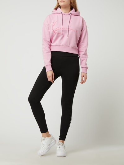 KARL KANI Cropped Hoodie mit Logo Pink 1