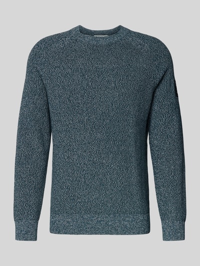 Tom Tailor Denim Regular fit gebreide pullover van zuiver katoen Donkergroen gemêleerd - 2