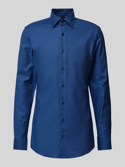 BOSS Slim fit zakelijk overhemd met extra lange mouwen, model 'Hank' Marineblauw - 2