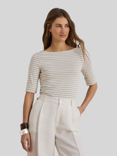 Lauren Ralph Lauren regular fit T-shirt van katoenmix Ecru - 4