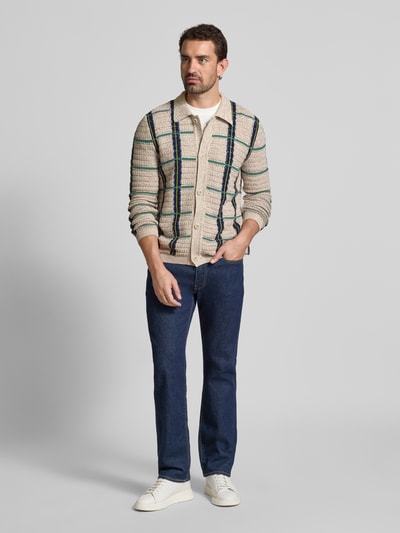 Marc O'Polo Regular fit gebreid jack van katoenmix Beige - 1