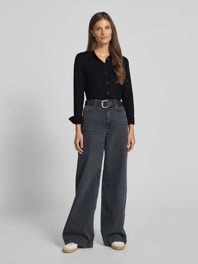 Marc O'Polo Overhemdblouse van viscosemix met platte kraag Zwart - 1