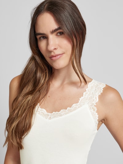 Vero Moda Regular Fit Trägertop mit Spitzenbesatz Modell 'ROSA' Weiss 3