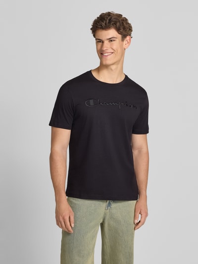 Champion T-Shirt mit Label-Stitching mit Rundhalsausschnitt Black 4