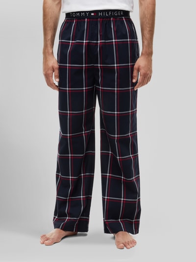 Tommy Hilfiger Regular Fit Pyjama aus reiner Baumwolle mit Gummibund Marine 4