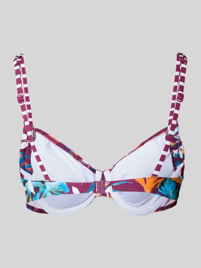 Produktfoto, Bikini-Oberteil im Allover-Look Modell 'Cadu' von VENICE BEACH, bunte Farben und Blumenmuster, Material-Mix mit Stretch-Anteil, Bügel-Top, verstellbare Träger, körpernahe Passform