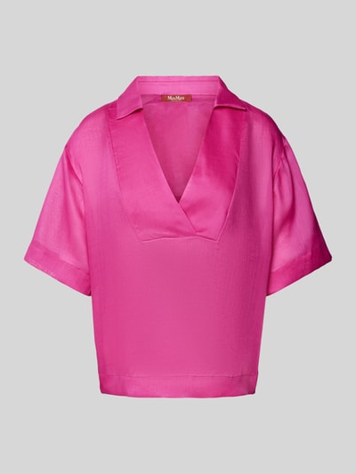 Max Mara Studio Blouse met platte kraag, model 'BRONZO' Felroze - 2