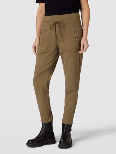 MAC Spodnie z ozdobnymi szwami model ‘EASY’ Oliwkowy 4
