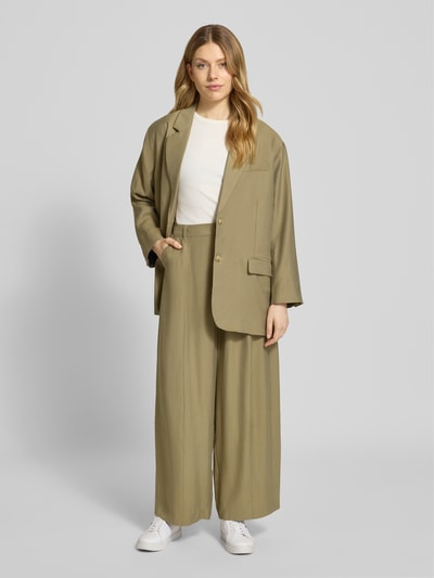 American Vintage Spodnie materiałowe o szerokim kroju ze szwami podłużnymi model ‘LANOW’ Oliwkowy 1