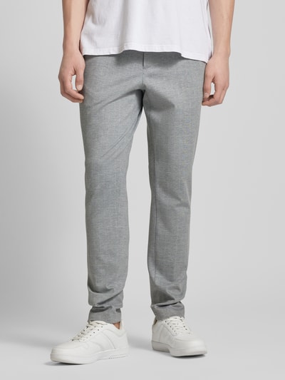 Only & Sons Slim fit broek met streepmotief, model 'MARK' Lichtgrijs - 4