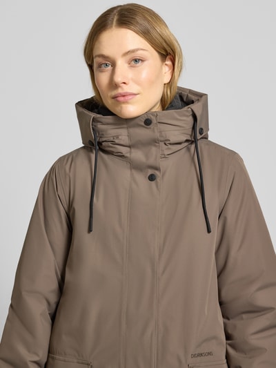Didriksons Parka met capuchon en klepzakken, model 'AIKO' Leem - 3