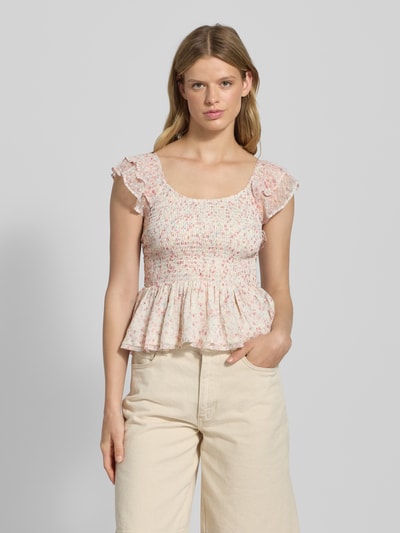 Only Slim Fit Chiffontop mit gesmoktem Rumpf Modell 'ELIZA LIFE' Rose 4