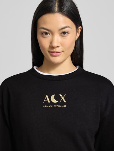 ARMANI EXCHANGE Sweatshirt met logo en ronde hals Zwart - 3