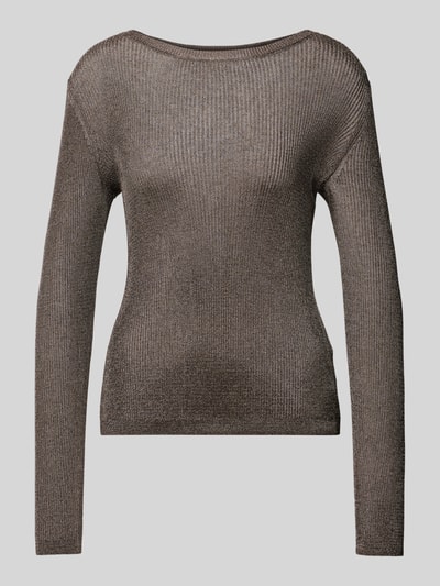 Gestuz Strickpullover mit überschnittenen Schultern Modell 'Silvi' Anthrazit Melange 2