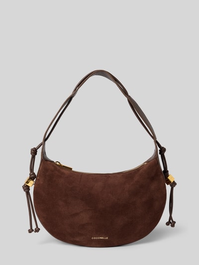 Produktfoto, Handtasche aus echtem Leder Modell 'MOON' von Coccinelle in Braun mit Schulterriemen, Label-Details, Reißverschluss, Damen Accessoire