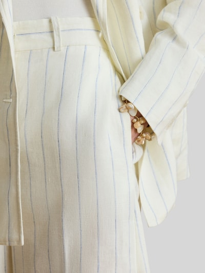 Lauren Ralph Lauren Spodnie z szerokimi nogawkami z czystego lnu Biały 3