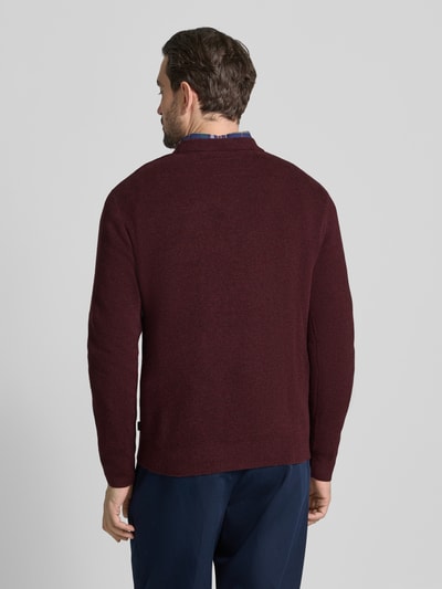 Jack & Jones Premium Strickpullover mit gerippten Abschlüssen Modell 'BLAMILANO' Bordeaux Melange 5