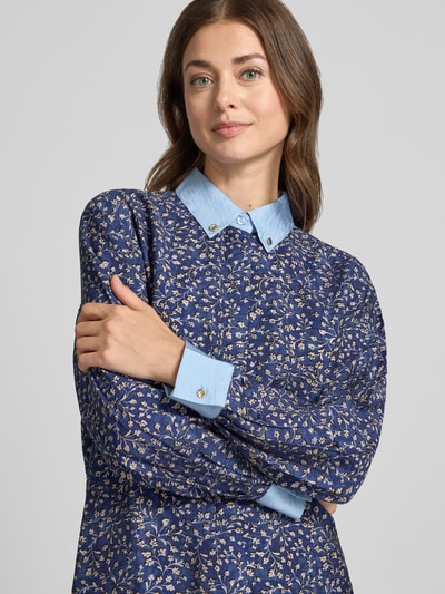Jake*s Casual Langarmbluse aus Viskosemix Blau 3