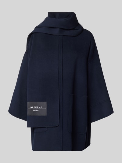 Produktfoto, Comfort Fit wollmantel met sjaal in set Model 'FULCRO' van Weekend Max Mara, effen kleuren, opstaande kraag, drukknopen, kimonomouwen, opgestikte steekzakken, wolmix