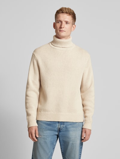 SELECTED HOMME Sweter z dzianiny z golfem model ‘CODY’ Złamany biały 4