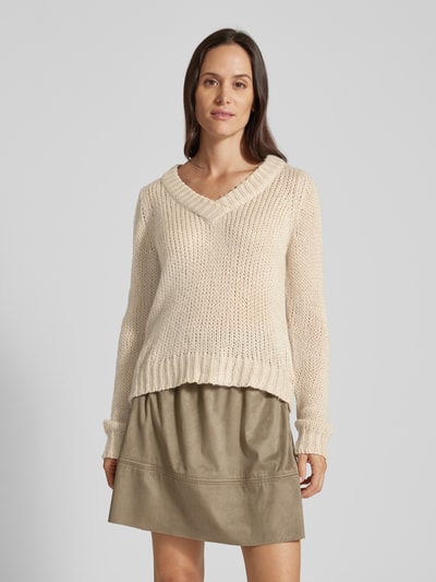 moves Strickpullover mit Strukturmuster Modell 'Nicolinna' Beige 4