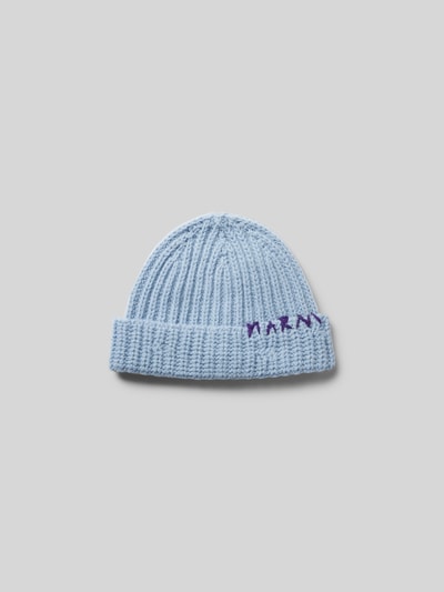 Marni Beanie mit Label-Stitching Blau 2