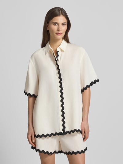HUGO Comfort Fit Hemdbluse aus Lyocell-Leinen-Mix Modell 'CAMULE-1' Offwhite 4