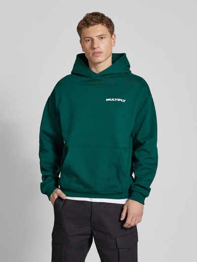 Multiply Apparel Oversized Hoodie mit Label-Print Dunkelgruen 4