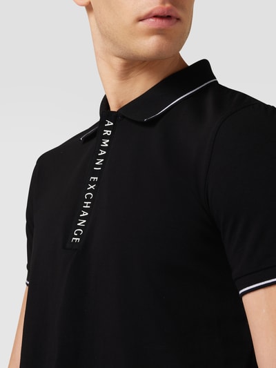 Armani Exchange Koszulka polo z detalami z logo Czarny 3