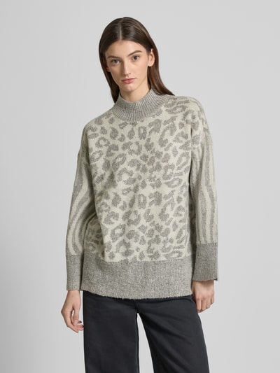 Vero Moda Regular fit gebreide pullover met dierenprint, model 'MARS' Middengrijs - 4