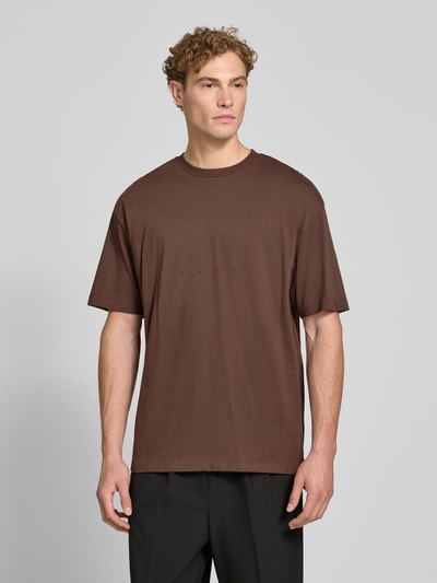HUGO Oversized T-Shirt aus reiner Baumwolle Modell 'Devrolo' Schoko 4