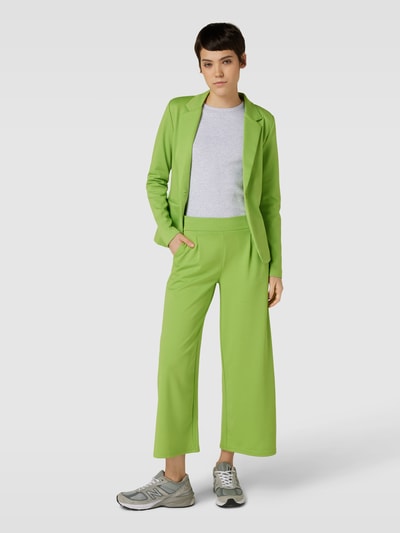 ICHI Flared cut stoffen broek met bandplooien, model 'Kate' Neon groen - 1