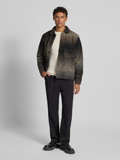 JAKE*S STUDIO MEN Relaxed fit overhemdjack met borstzak Zwart - 1