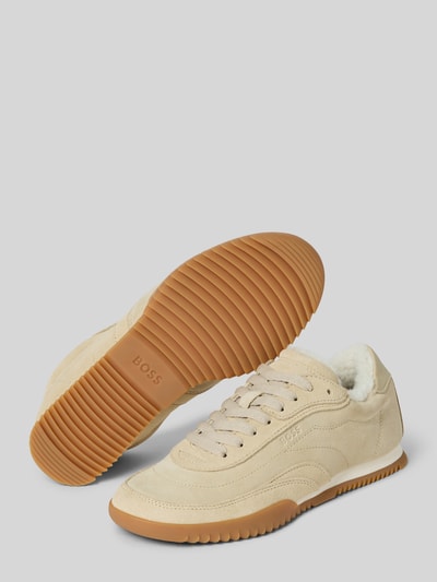 BOSS Low Top Sneaker aus echtem Leder Modell 'CARLYNN' Beige 4