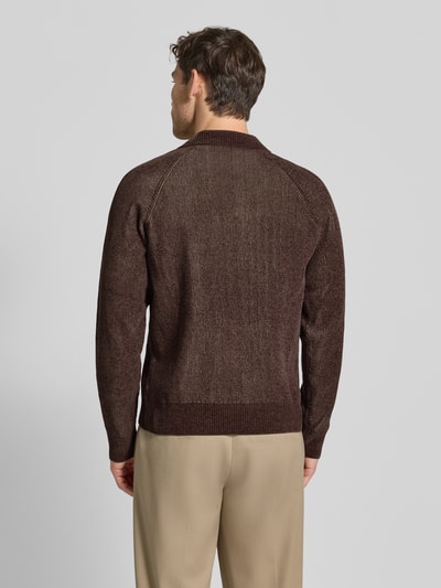 JAKE*S STUDIO MEN Strickpullover mit Polokragen Schoko 5
