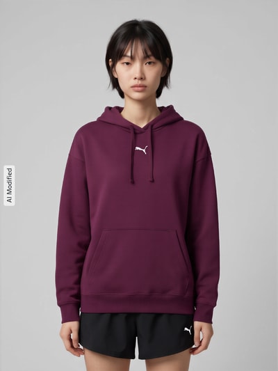 PUMA Relaxed Fit Sweatshirt aus Baumwoll-Mix Bordeaux 4