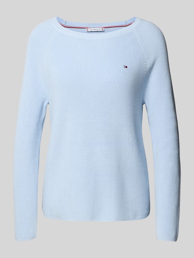 Tommy Hilfiger Regular fit gebreide pullover van zuiver katoen Lichtblauw - 2