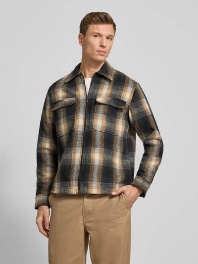 MCNEAL Overhemdjack met ritssluiting Cognac - 4