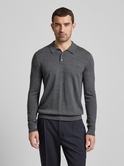 Michael Kors Regular fit poloshirt met labelstitching, model 'CORE' Middengrijs - 4