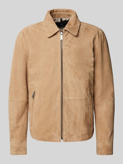 Strellson Leren blouson met zakken met rits, model 'CHADRON' Camel - 2