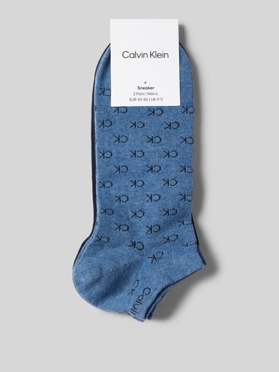 CK Calvin Klein Socken mit Label-Print im 2er-Pack Blau Melange 3