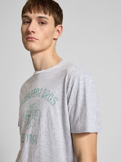 Dsquared2 T-Shirt mit Label-Print Hellgrau Melange 3