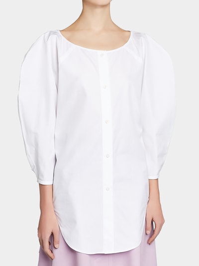 Nina Ricci Bluse aus Baumwolle mit Puffärmeln Weiß 2