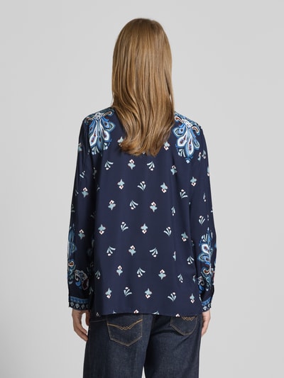 Emily Van den Bergh Regular Fit Bluse mit Manschetten Dunkelblau 5